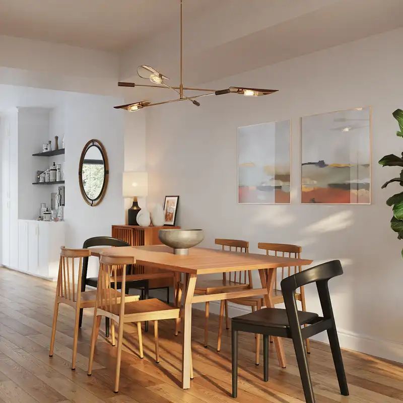 Midcentury Modern, Scandinavian Dining Room Design by Havenly Interior Designer Angie