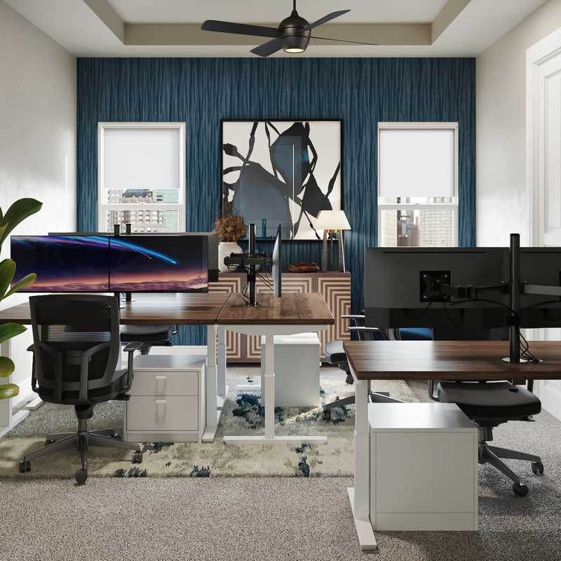 Modern, Midcentury Modern Office Design by Havenly Interior Designer Briana