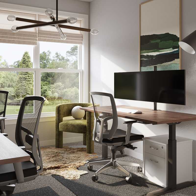 Modern, Midcentury Modern Office Design by Havenly Interior Designer Briana