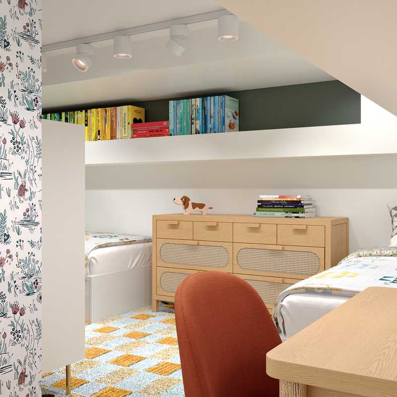 Bohemian, Midcentury Modern Bedroom Design by Havenly Interior Designer Angie