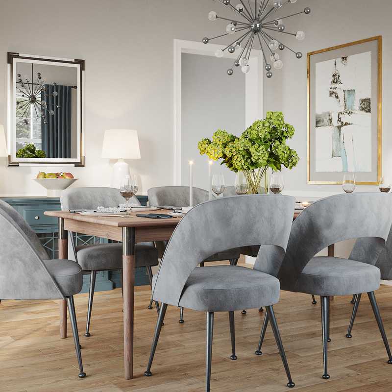 Contemporary, Coastal Dining Room Design by Havenly Interior Designer Vye