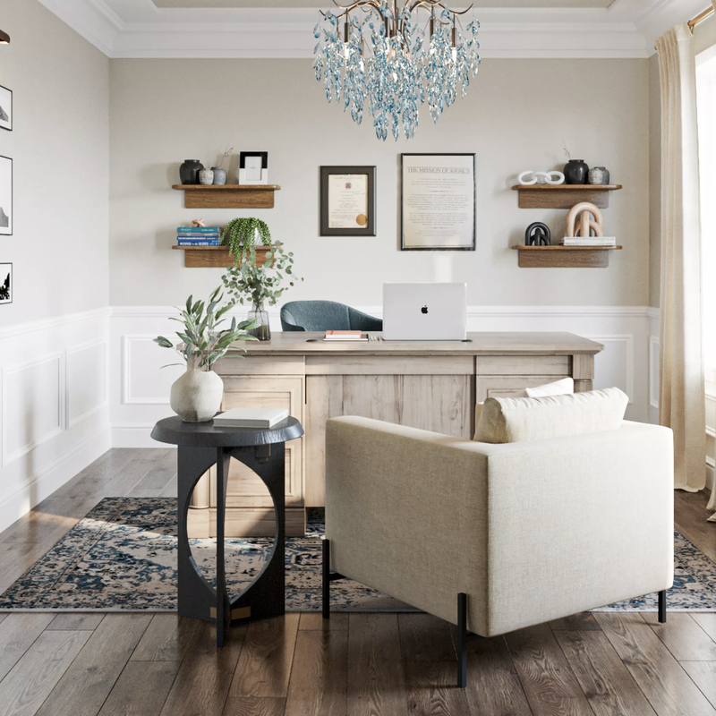 Modern, Classic, Glam Office Design by Havenly Interior Designer Ebonee