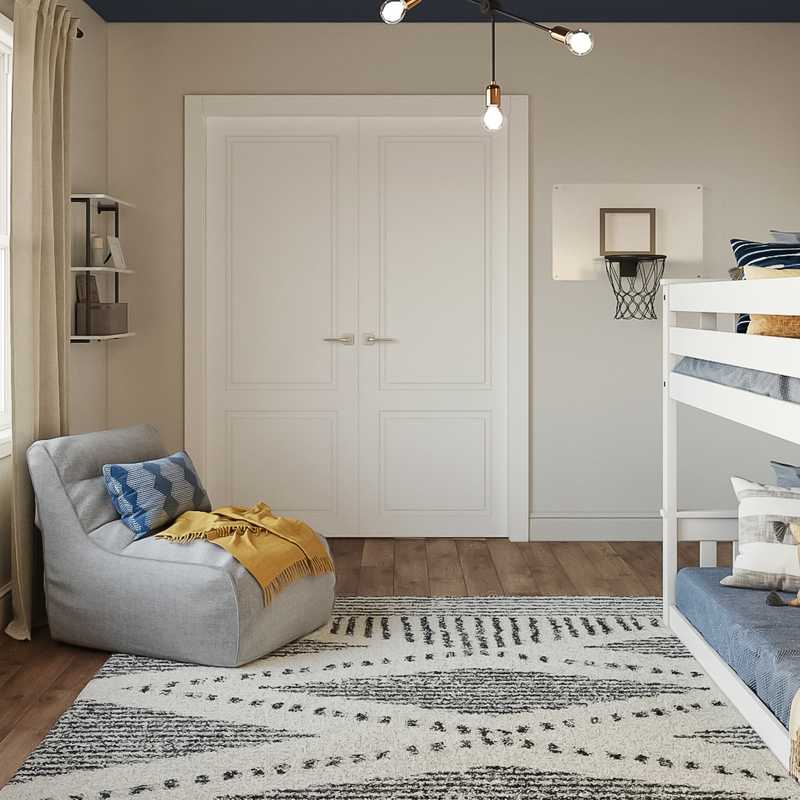 Modern, Coastal, Industrial Bedroom Design by Havenly Interior Designer Monica