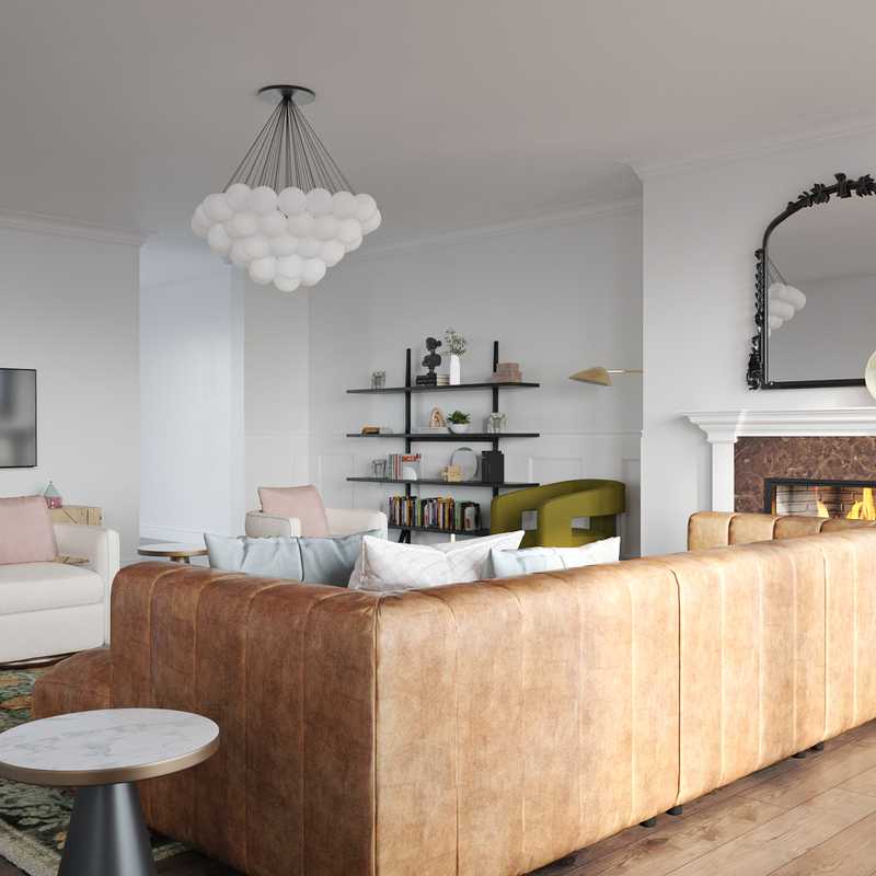 Modern, Classic, Bohemian, Glam, Traditional, Transitional, Vintage Living Room Design by Havenly Interior Designer Liz