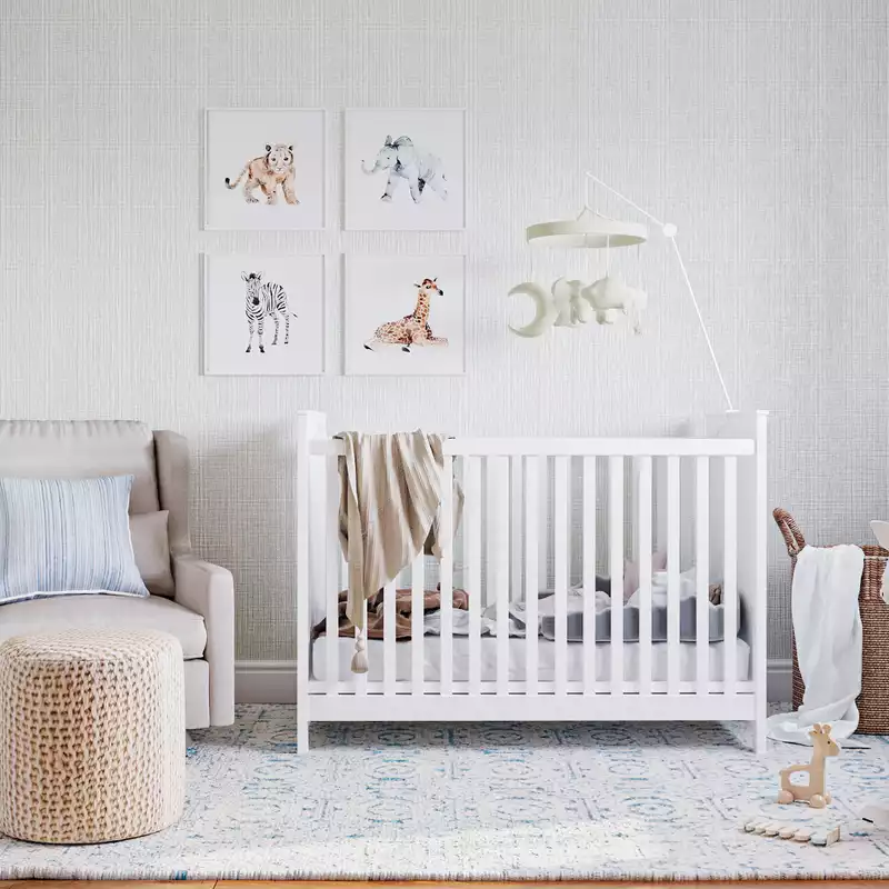 Farmhouse, Transitional Nursery Design by Havenly Interior Designer Isabel