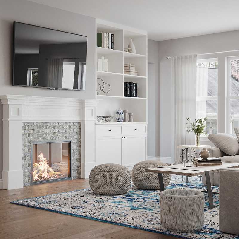 Farmhouse Living Room Design by Havenly Interior Designer Brookey