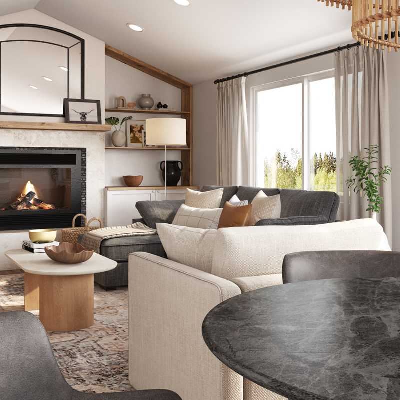 Farmhouse, Transitional Living Room Design by Havenly Interior Designer Brookey