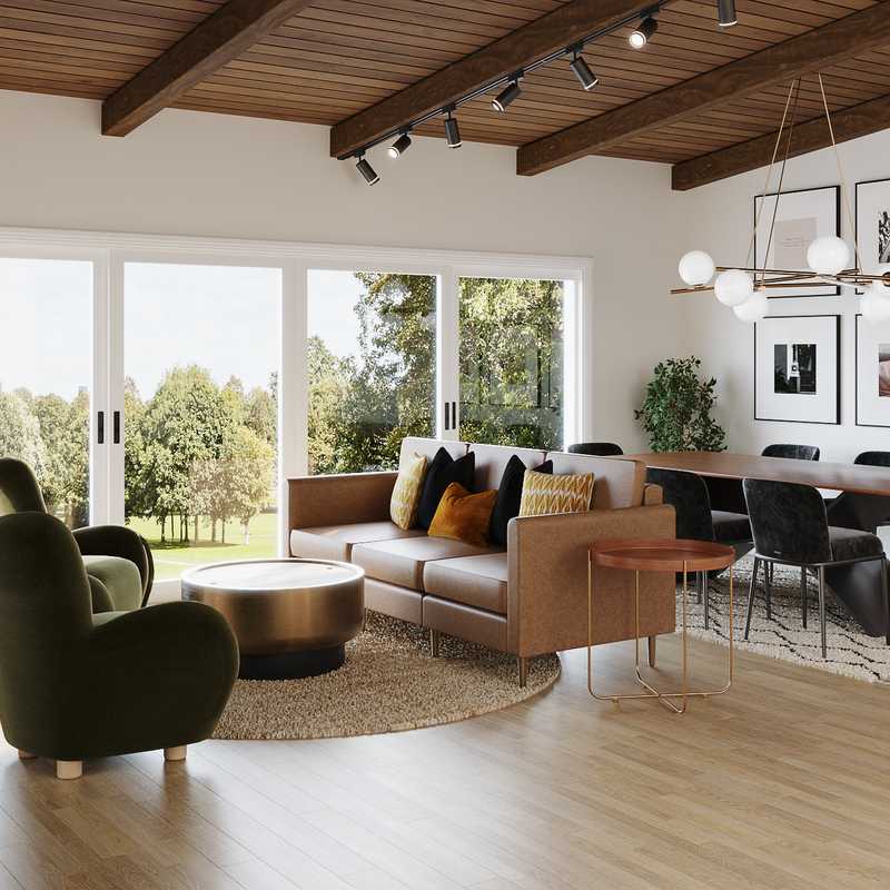 Modern, Midcentury Modern Living Room Design by Havenly Interior Designer Tara