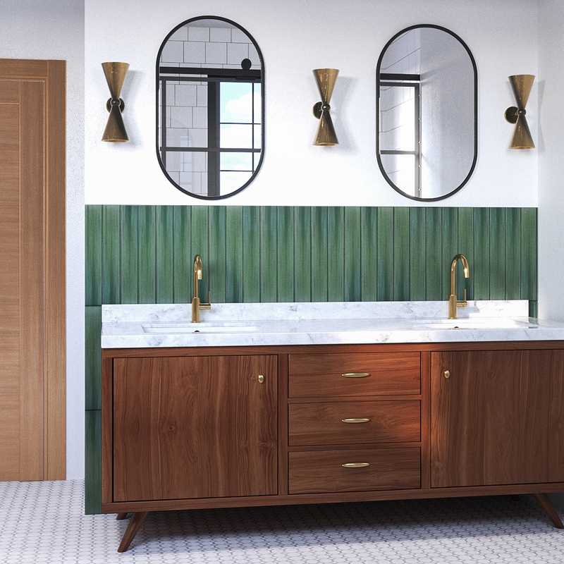 Midcentury Modern Bathroom Design by Havenly Interior Designer Autumn