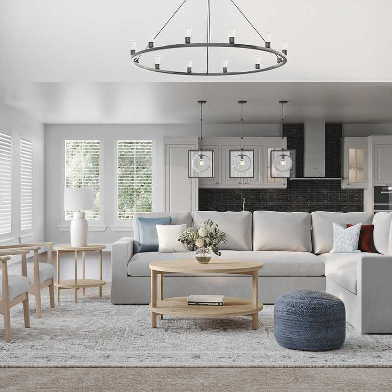 Classic, Coastal, Glam Living Room Design by Havenly Interior Designer Legacy