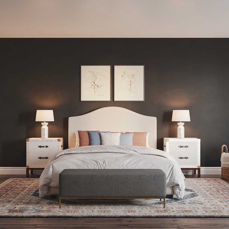 Bohemian, Transitional, Midcentury Modern Bedroom Design by Havenly Interior Designer Legacy