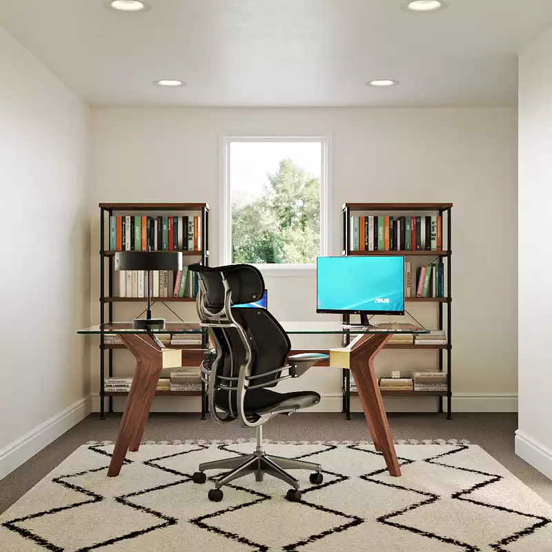 Midcentury Modern Office Design by Havenly Interior Designer Florencia