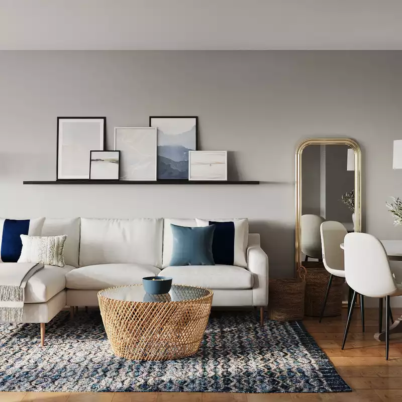 Classic, Coastal, Farmhouse Living Room Design by Havenly Interior Designer Havenly