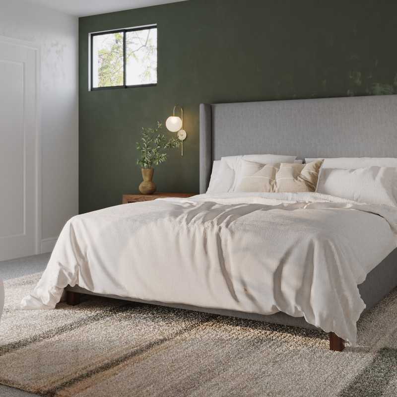 Bohemian, Transitional, Midcentury Modern Bedroom Design by Havenly Interior Designer Tara