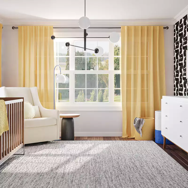 Modern, Eclectic, Midcentury Modern Nursery Design by Havenly Interior Designer Tracy