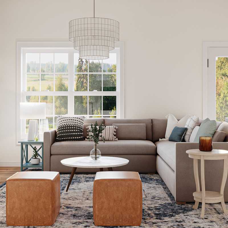 Farmhouse Living Room Design by Havenly Interior Designer Maura