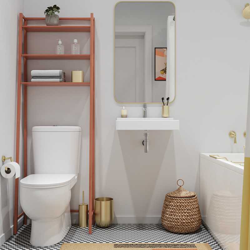 Modern, Bohemian, Midcentury Modern Bathroom Design by Havenly Interior Designer Vye