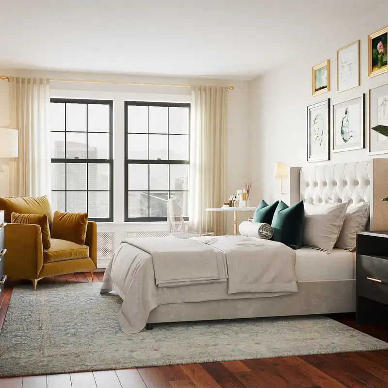 Classic, Eclectic, Glam, Vintage Bedroom Design by Havenly Interior Designer Vye