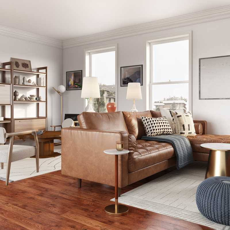 Midcentury Modern, Scandinavian Living Room Design by Havenly Interior Designer Maura