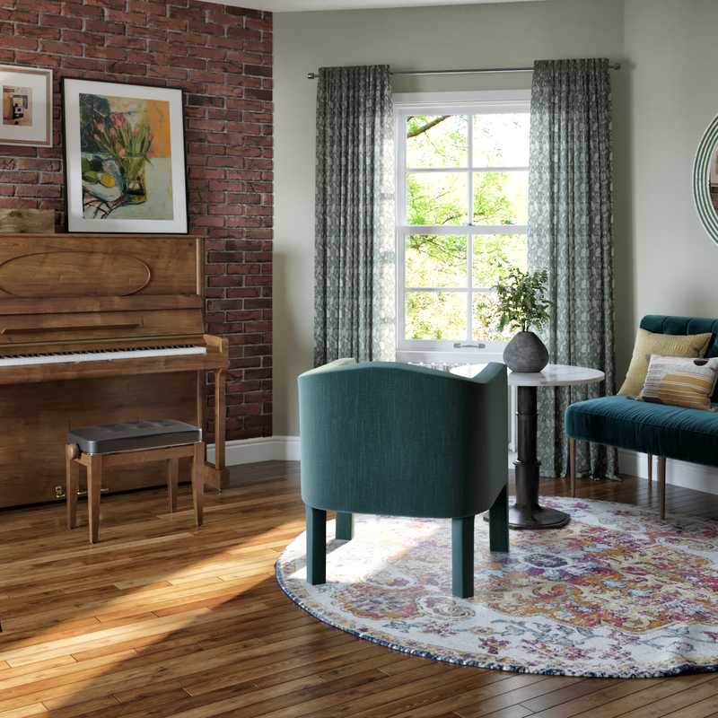 Classic, Bohemian Living Room Design by Havenly Interior Designer Angie