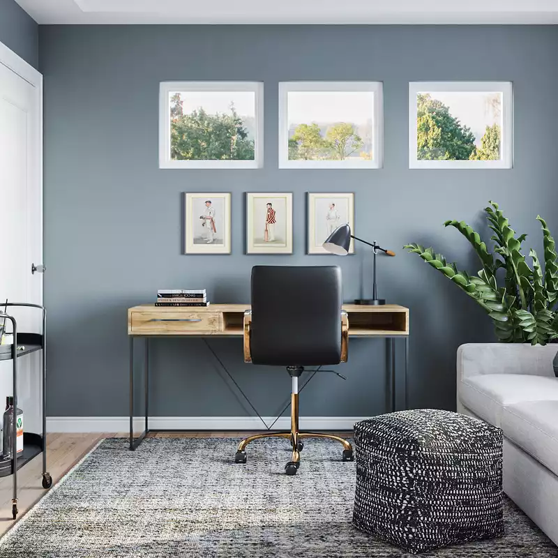 Industrial, Traditional Office Design by Havenly Interior Designer Marisa