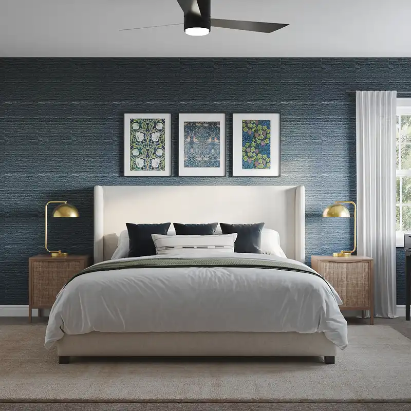 Bohemian, Midcentury Modern Bedroom Design by Havenly Interior Designer Autumn