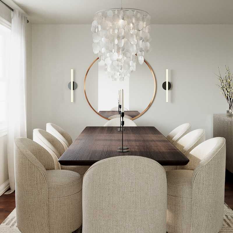 Contemporary, Farmhouse Dining Room Design by Havenly Interior Designer Maura