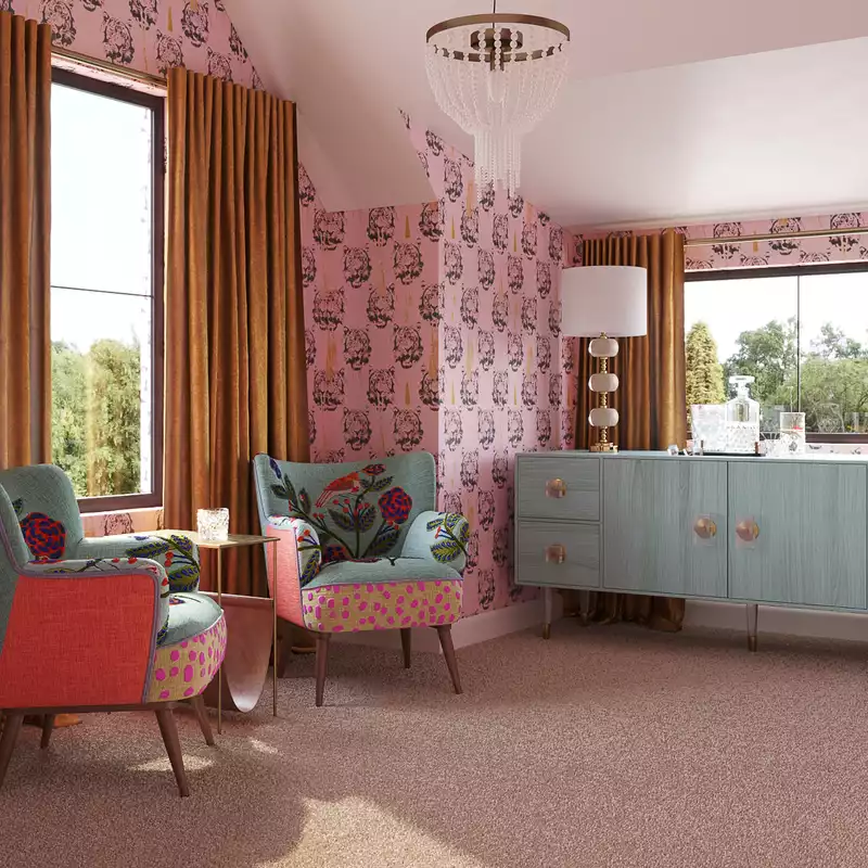 Modern, Eclectic, Glam Office Design by Havenly Interior Designer Marisa