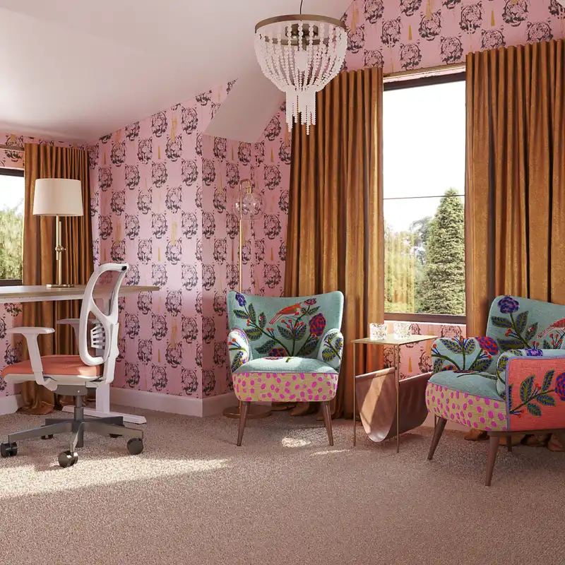 Modern, Eclectic, Glam Office Design by Havenly Interior Designer Marisa