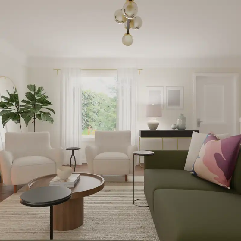 Eclectic, Bohemian, Transitional Living Room Design by Havenly Interior Designer Jaliah