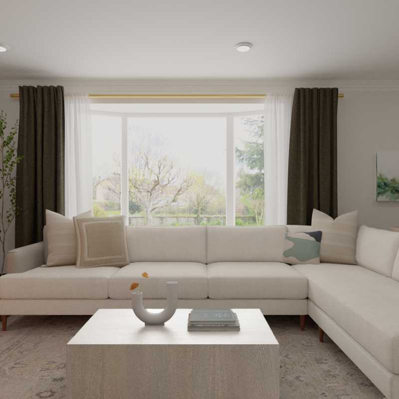 Modern, Transitional, Midcentury Modern Living Room Design by Havenly Interior Designer Toussaint