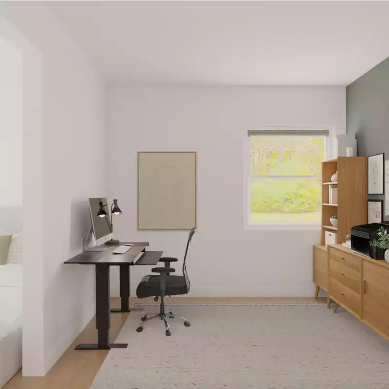 Transitional, Midcentury Modern, Scandinavian Office Design by Havenly Interior Designer Tara