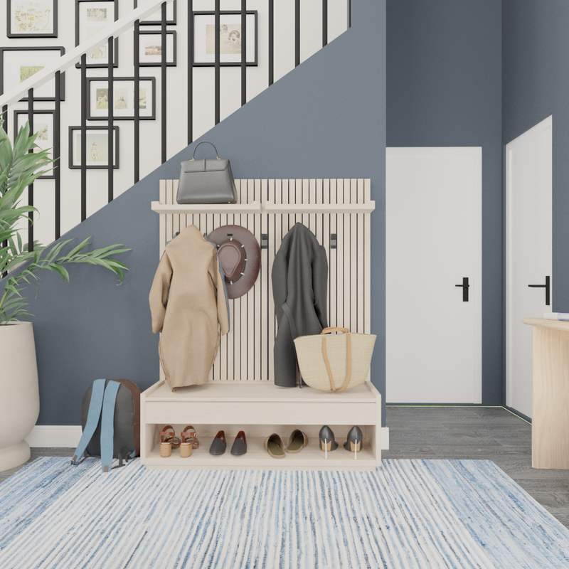 Bohemian, Midcentury Modern Entryway Design by Havenly Interior Designer Austin