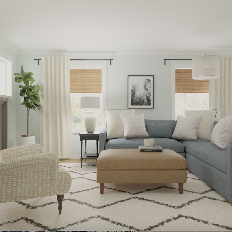 Transitional Living Room Design by Havenly Interior Designer Vye