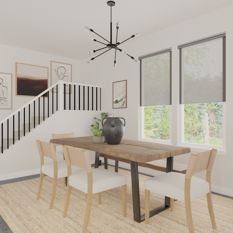 Contemporary, Minimal Dining Room Design by Havenly Interior Designer Austin