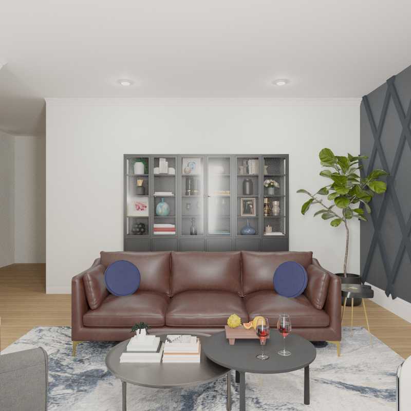 Modern, Glam, Library Living Room Design by Havenly Interior Designer Toussaint