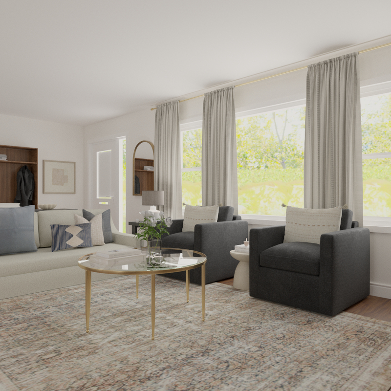 Classic, Transitional Living Room Design by Havenly Interior Designer Kylie