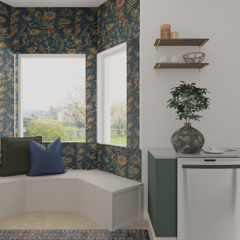 Bohemian, Midcentury Modern Kitchen Design by Havenly Interior Designer Briana