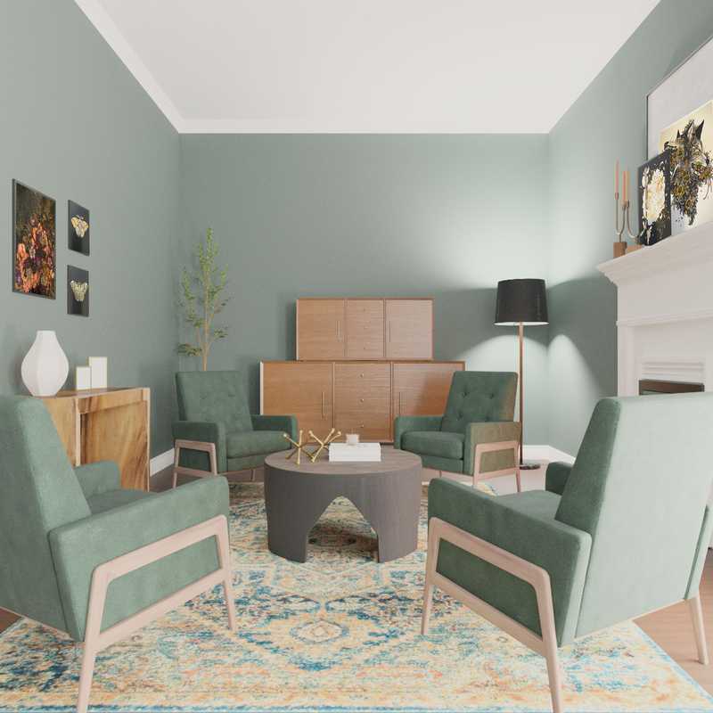 Bohemian, Midcentury Modern Dining Room Design by Havenly Interior Designer Briana