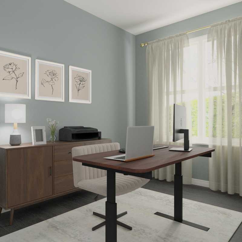 Transitional, Classic Contemporary Office Design by Havenly Interior Designer Kylie