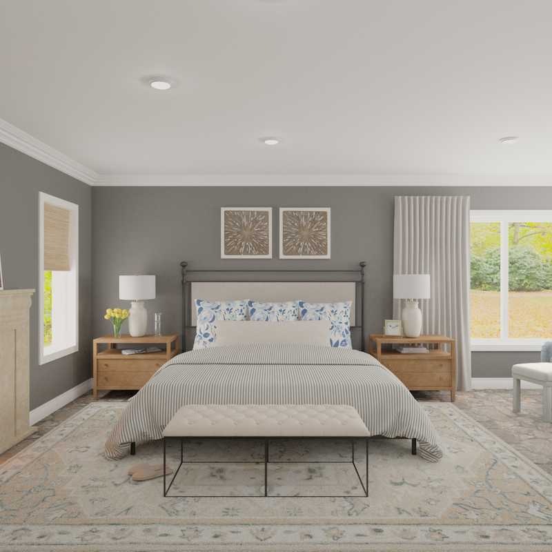 Classic, Coastal, Preppy Bedroom Design by Havenly Interior Designer Toussaint