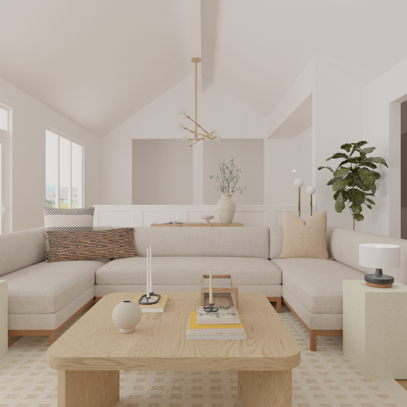Modern, Midcentury Modern, Minimal Living Room Design by Havenly Interior Designer Kait