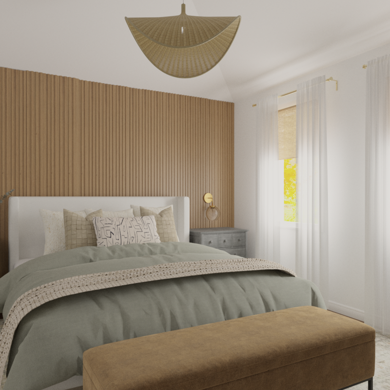 Classic, Bohemian, Midcentury Modern Bedroom Design by Havenly Interior Designer Tara
