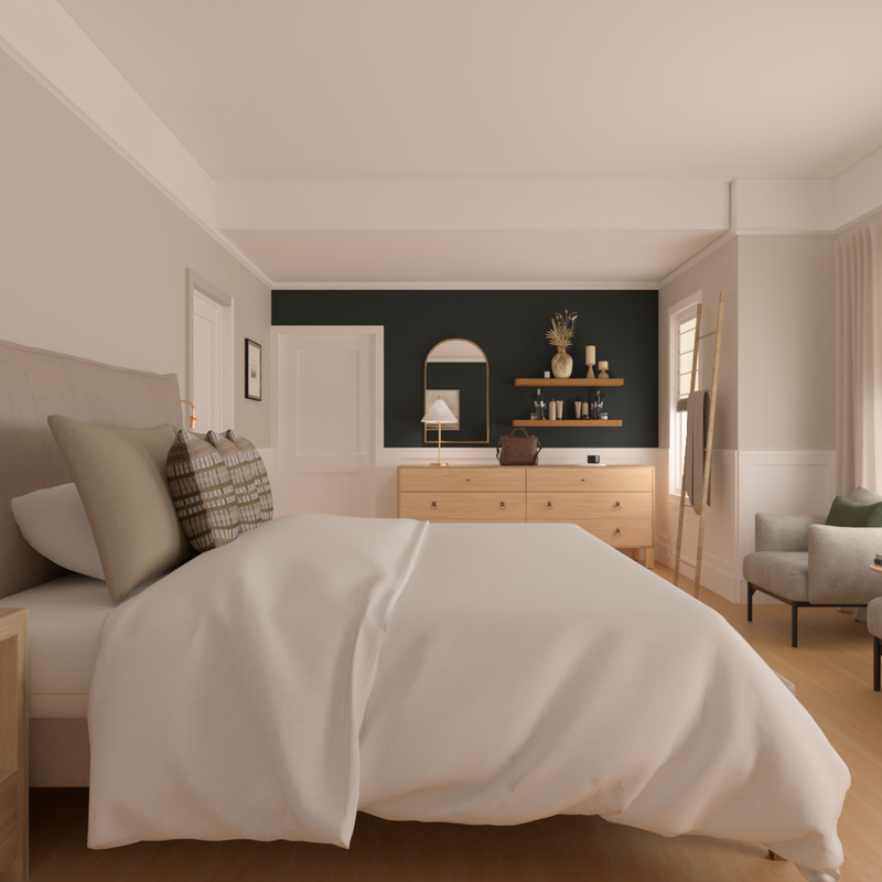 Bohemian, Midcentury Modern Bedroom Design by Havenly Interior Designer Ashley