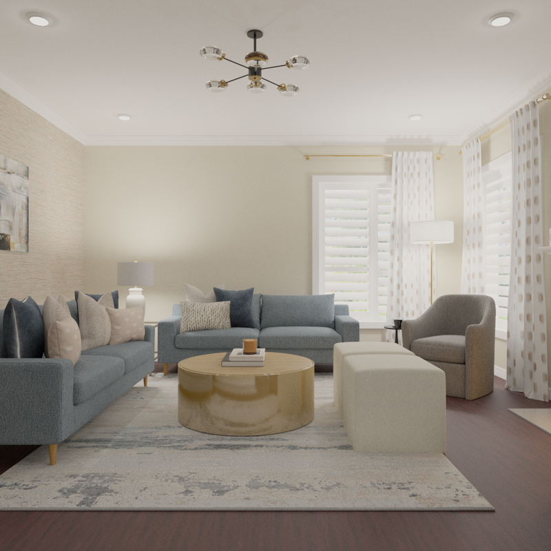Contemporary, Modern, Classic Living Room Design by Havenly Interior Designer Briana
