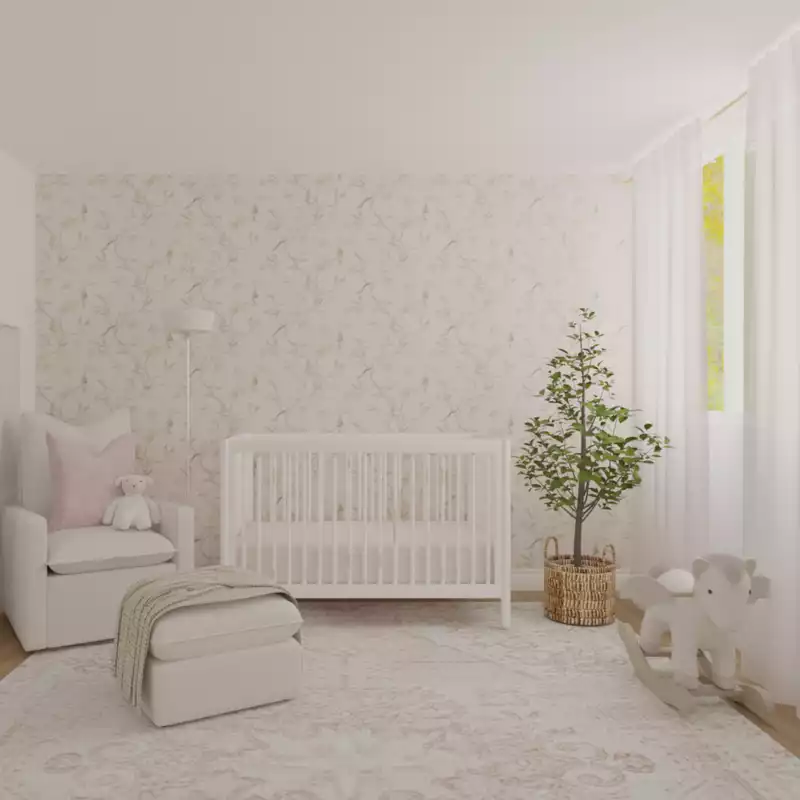 Bohemian, Rustic, Transitional, Scandinavian Nursery Design by Havenly Interior Designer Tara