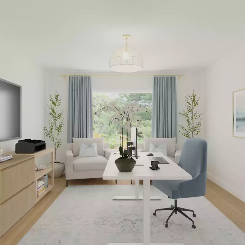 Modern, Coastal, Glam, Transitional Reading Room Design by Havenly Interior Designer Toussaint