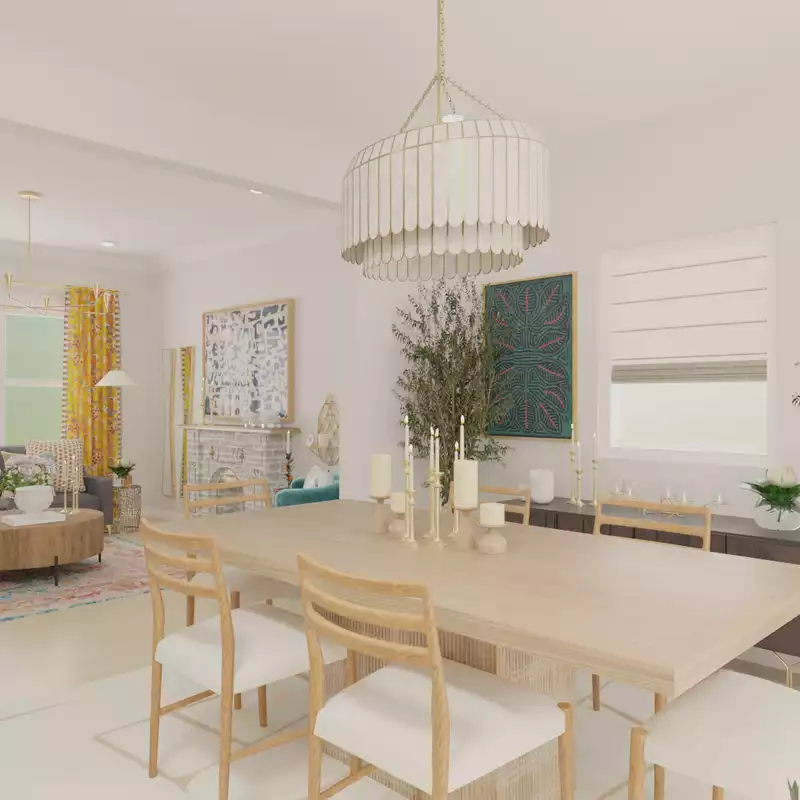 Modern, Eclectic, Bohemian Dining Room Design by Havenly Interior Designer Cherish-Joie
