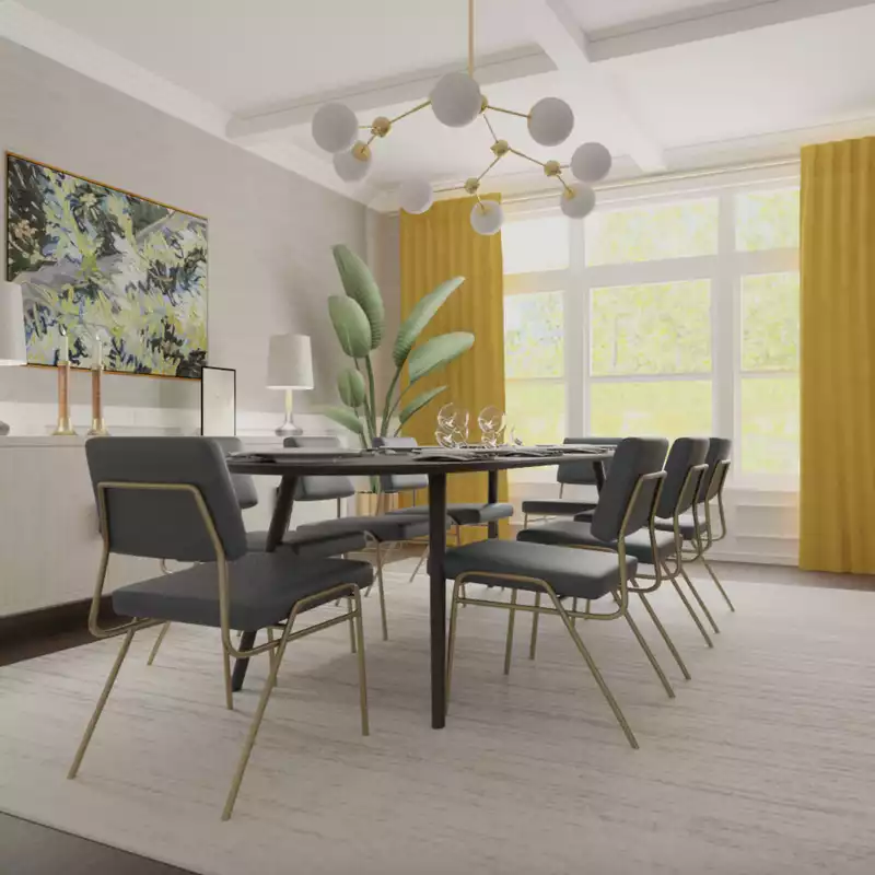Classic, Glam, Traditional Dining Room Design by Havenly Interior Designer Vye