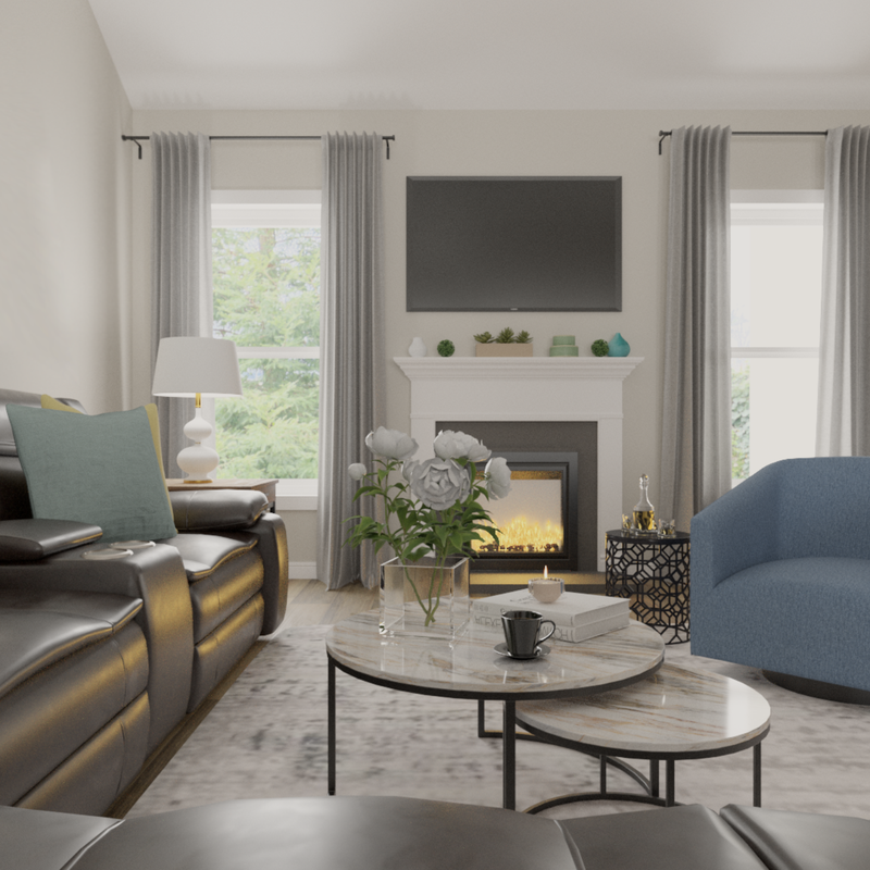 Classic, Transitional Living Room Design by Havenly Interior Designer Mary